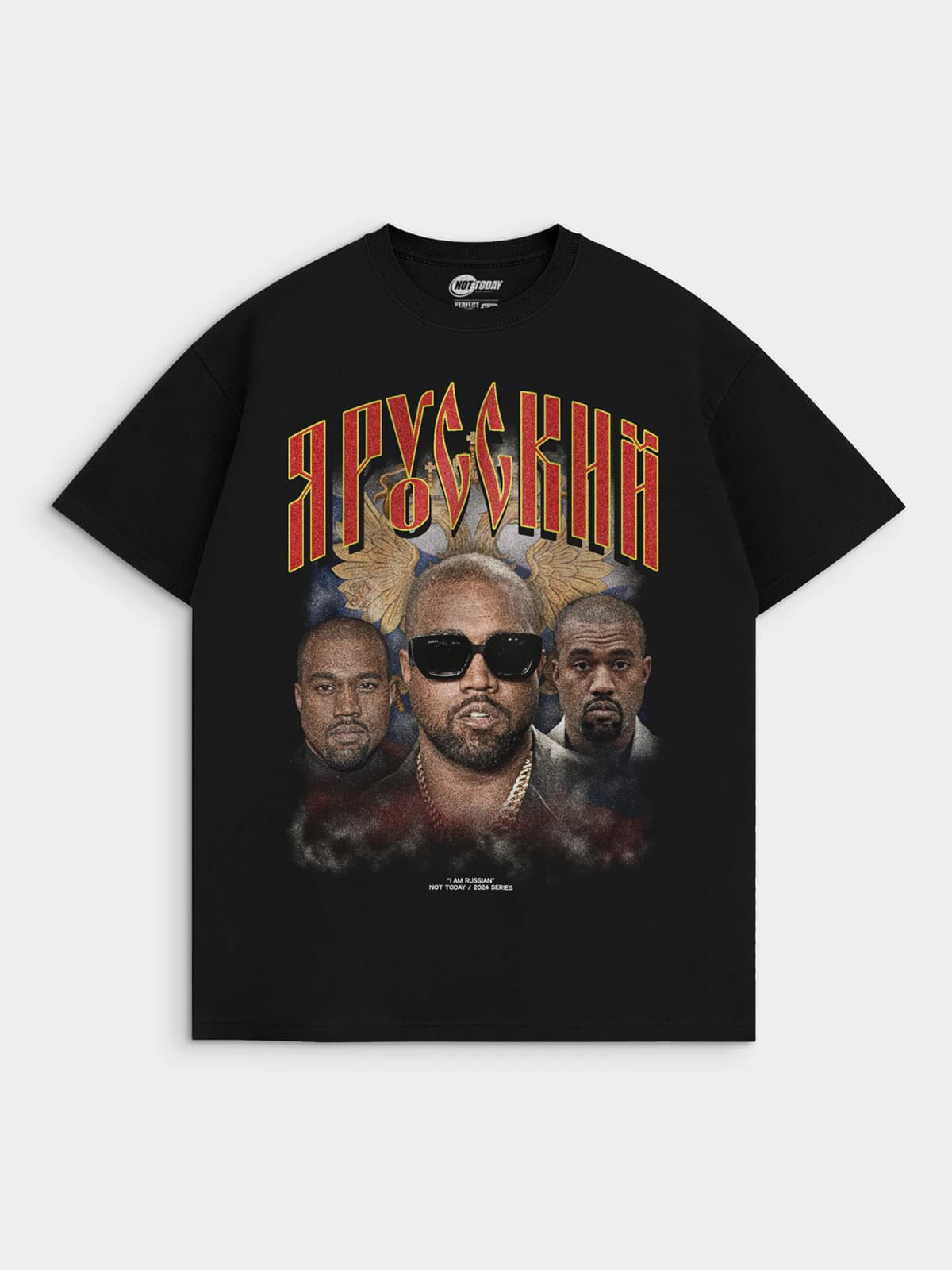 Футболка черная с принтом Kanye West — миниатюра 1