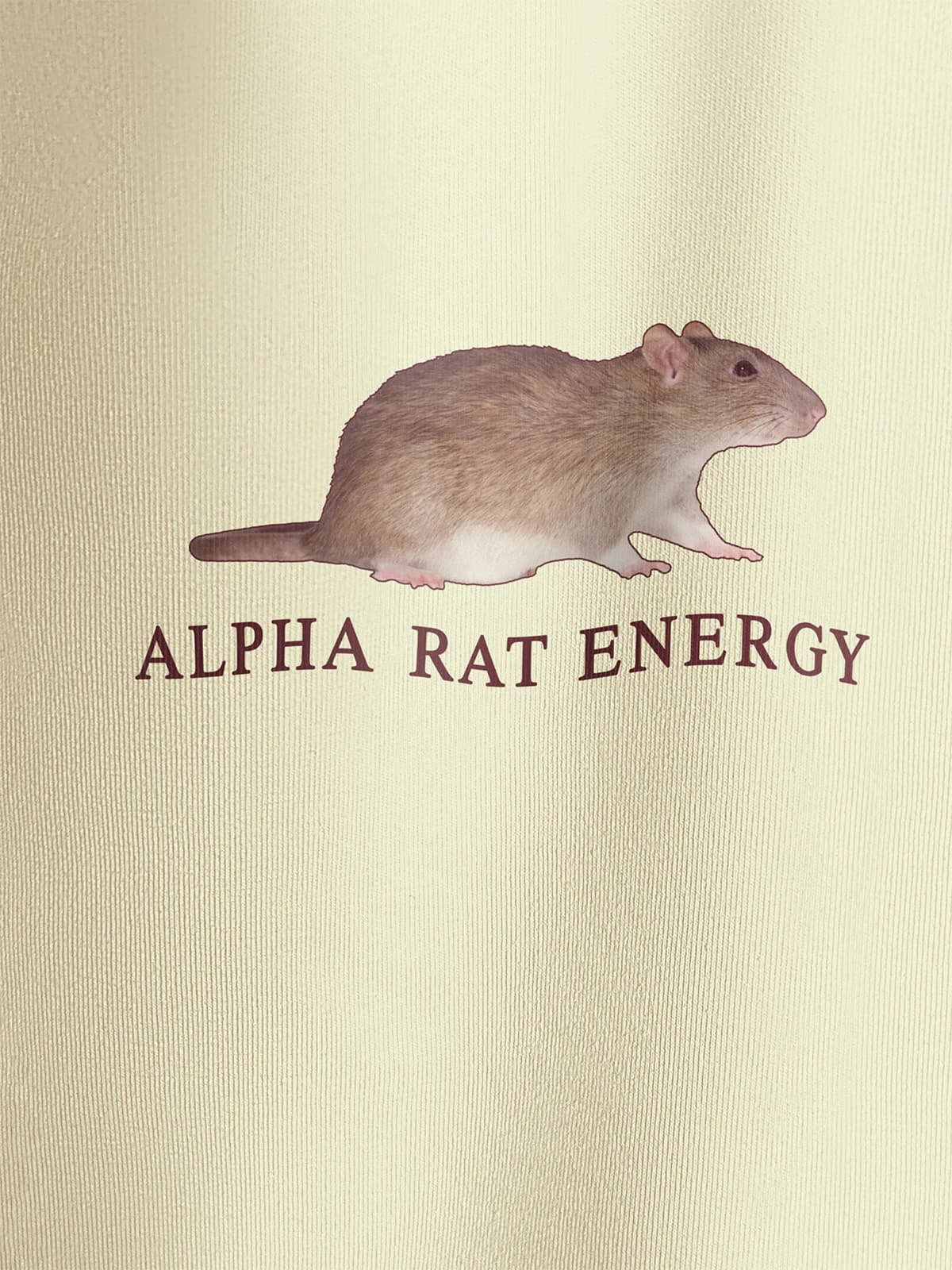 Футболка приталенная светло-желтая с принтом Alpha rat energy — миниатюра 2