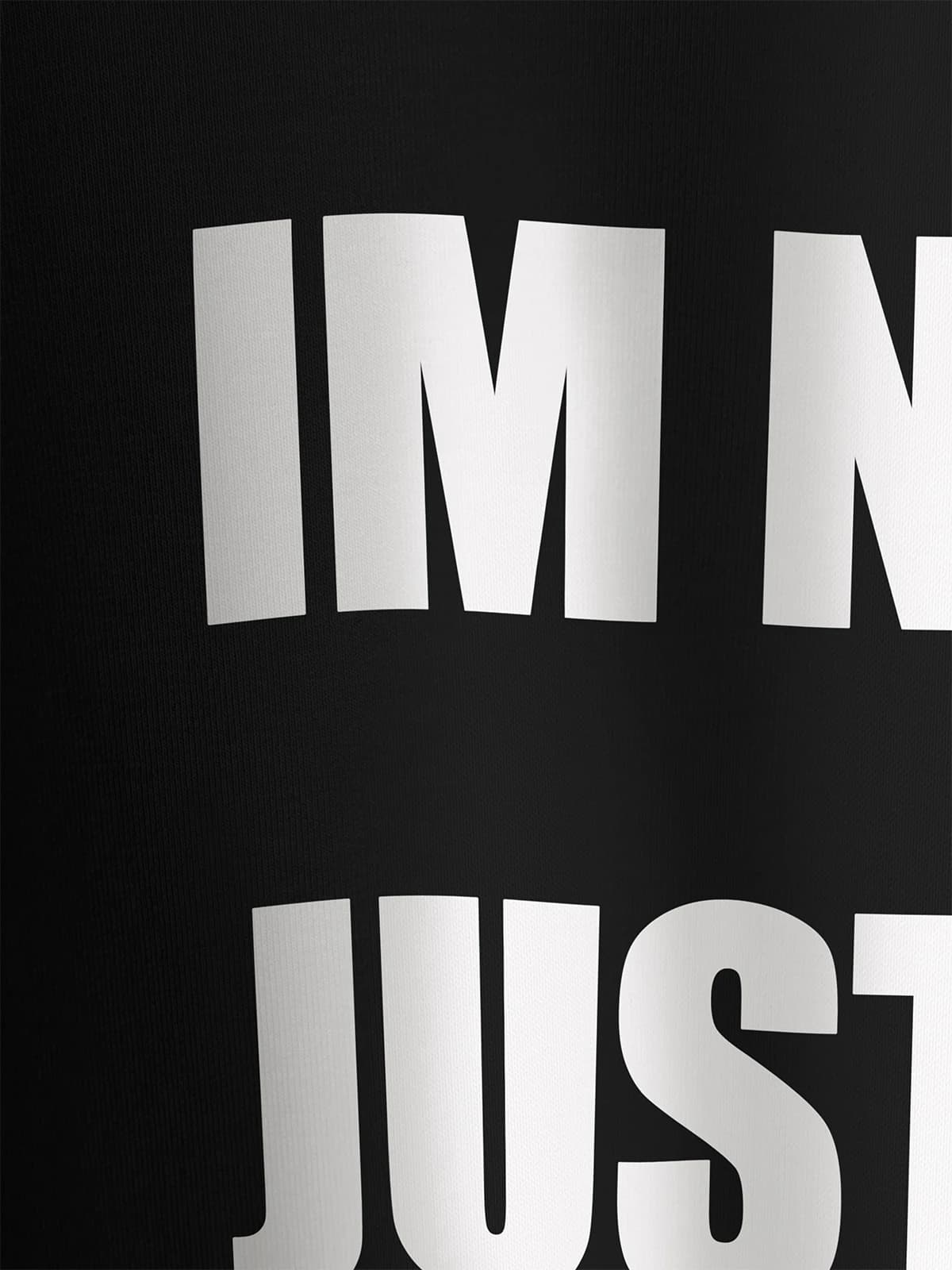 Футболка черная с принтом Im not Justin Bieber — миниатюра 2