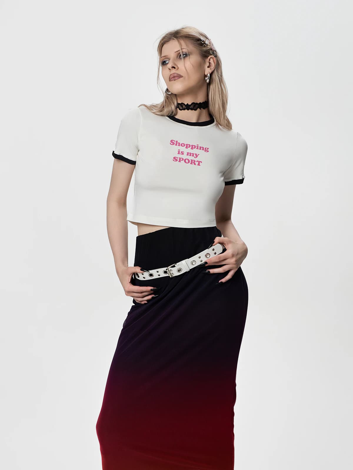 Футболка приталенная молочная с принтом Shopping is my sport — миниатюра 8