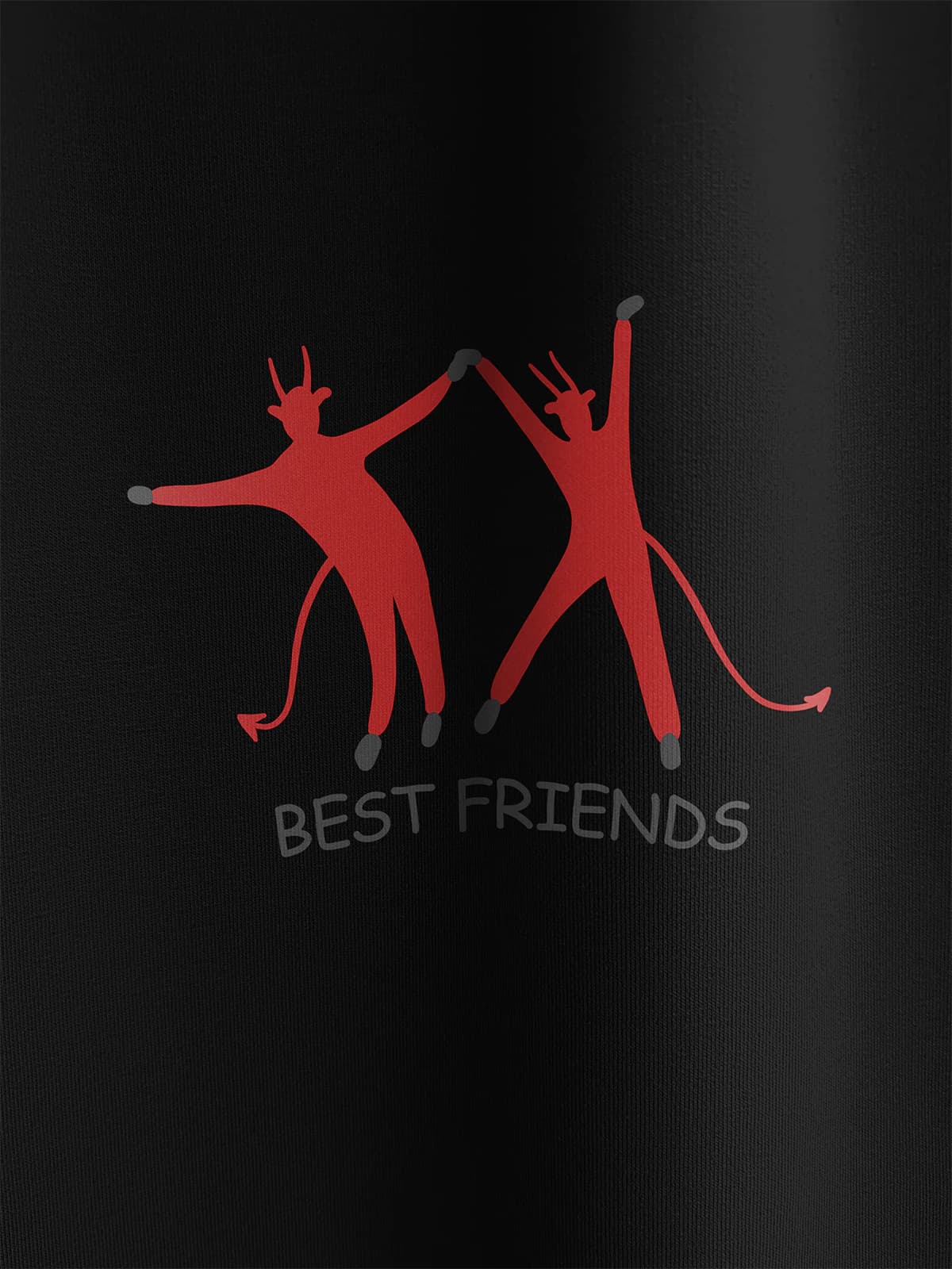 Лонгслив черный с принтом Best friends — миниатюра 3