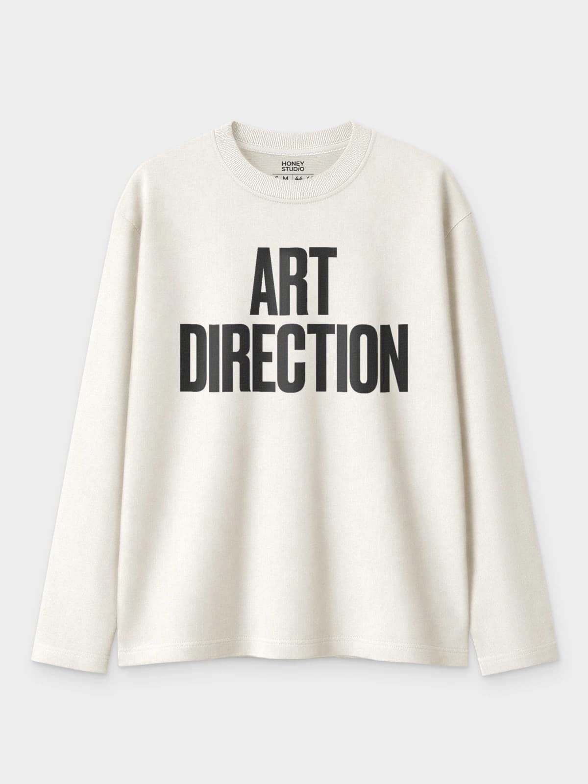 Лонгслив молочный с принтом Art Direction — миниатюра 1