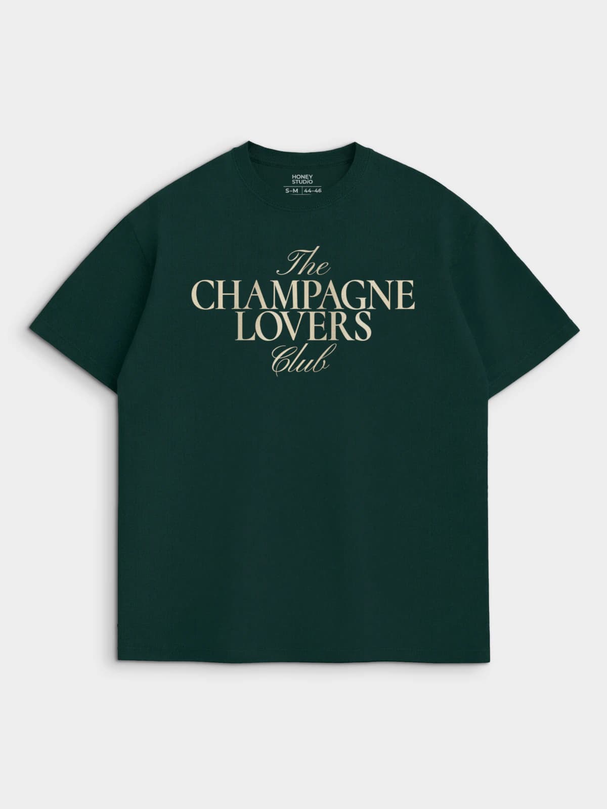 Футболка зеленая с принтом The champance lovers club — миниатюра 1