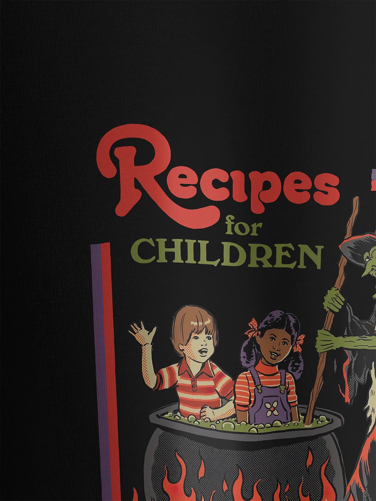 Футболка черная с принтом Recipes for children — миниатюра 2