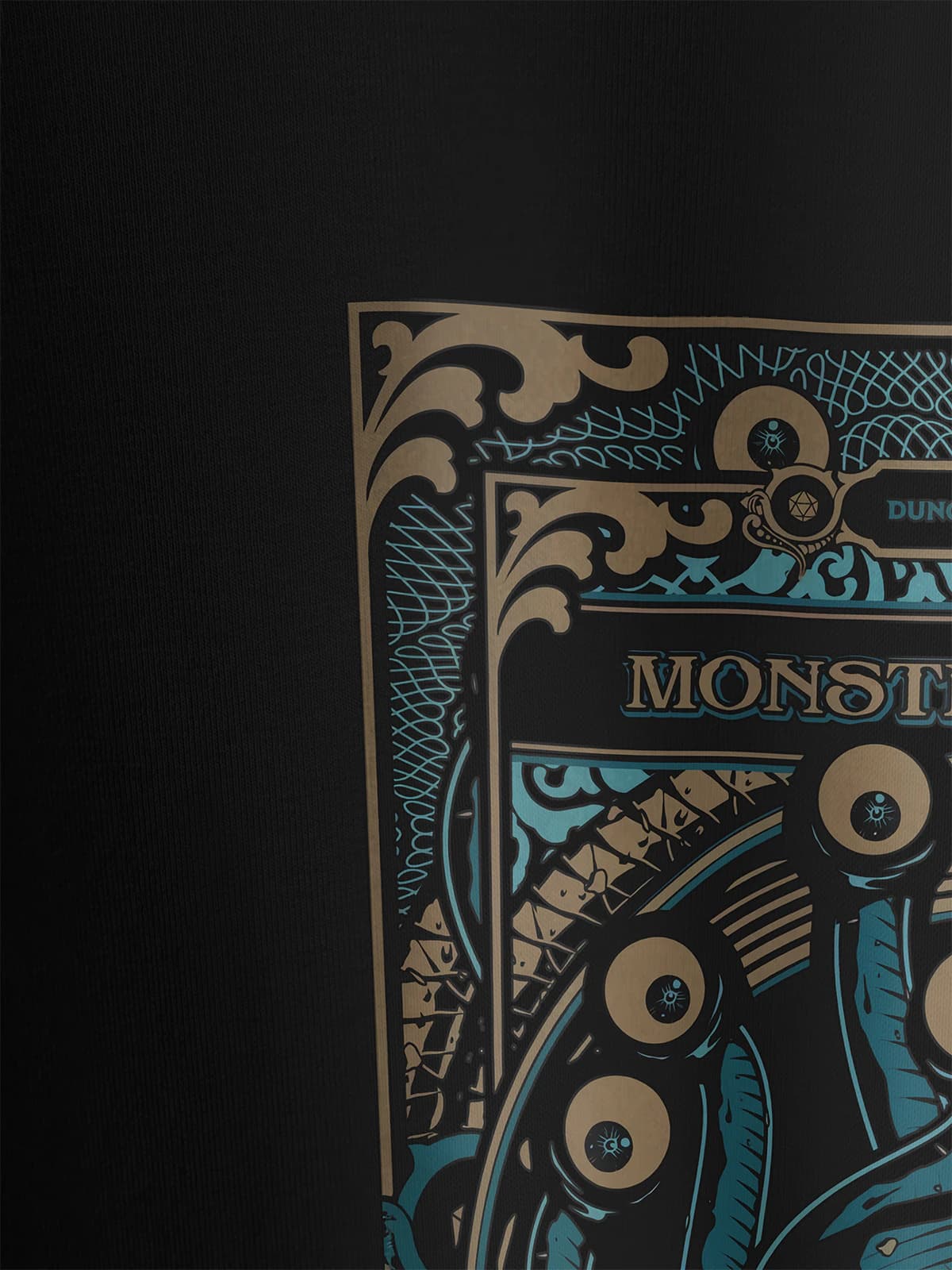Футболка черная с принтом Dungeons & Dragons Monster manual — миниатюра 2