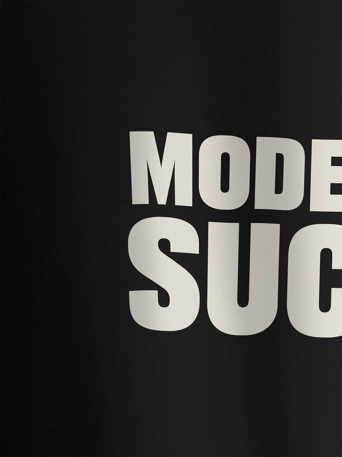 Футболка черная с принтом Models suck — миниатюра 3