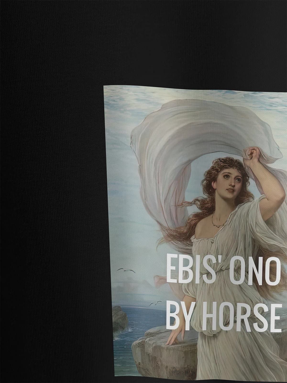 Футболка черная с принтом Ono by horse — миниатюра 2