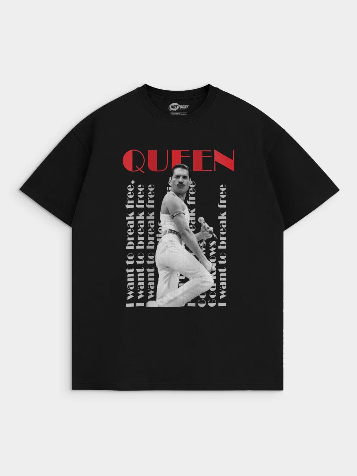 Футболка черная с принтом Queen — миниатюра 3