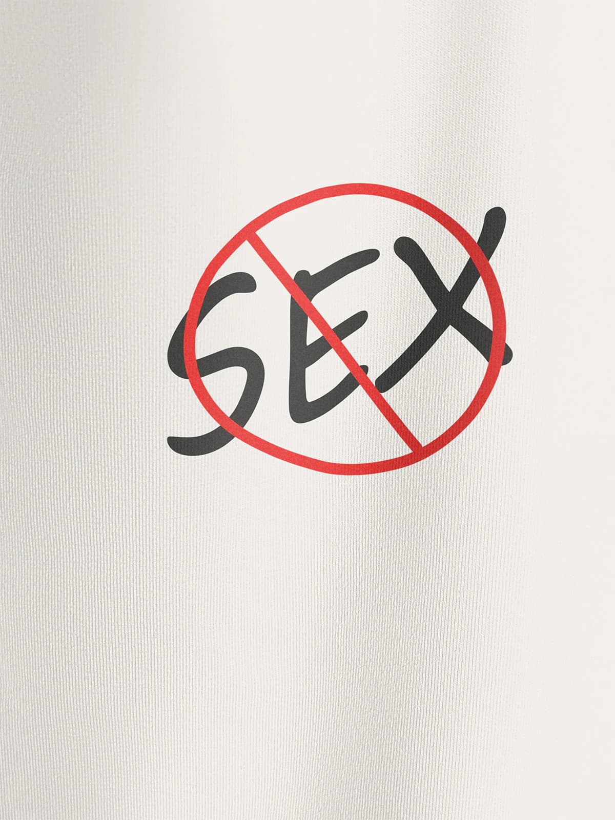 Футболка приталенная молочная с принтом No sex — миниатюра 3