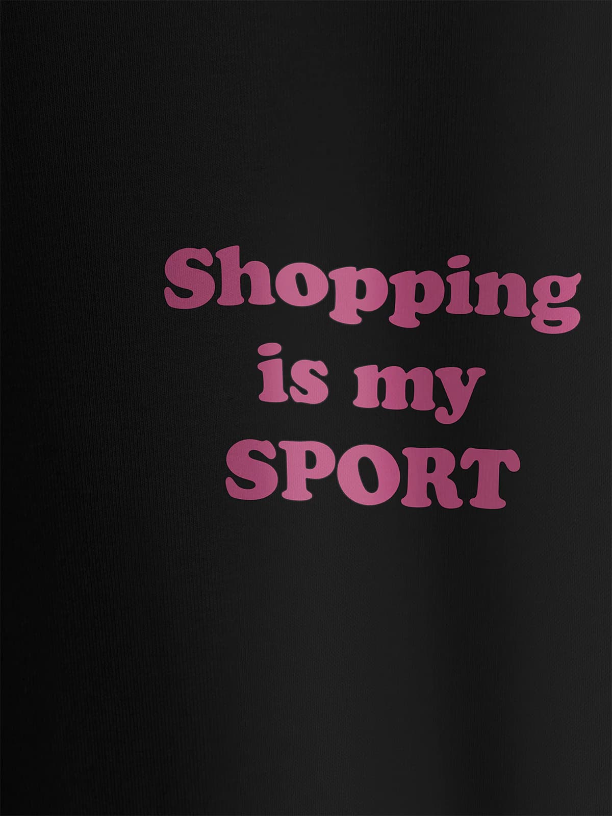 Футболка приталенная черная с принтом Shopping is my sport — миниатюра 3