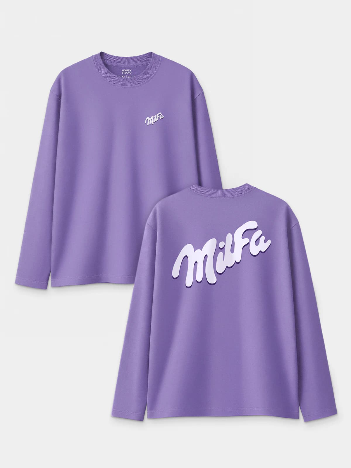Лонгслив фиолетовый с принтом Milfa — миниатюра 1