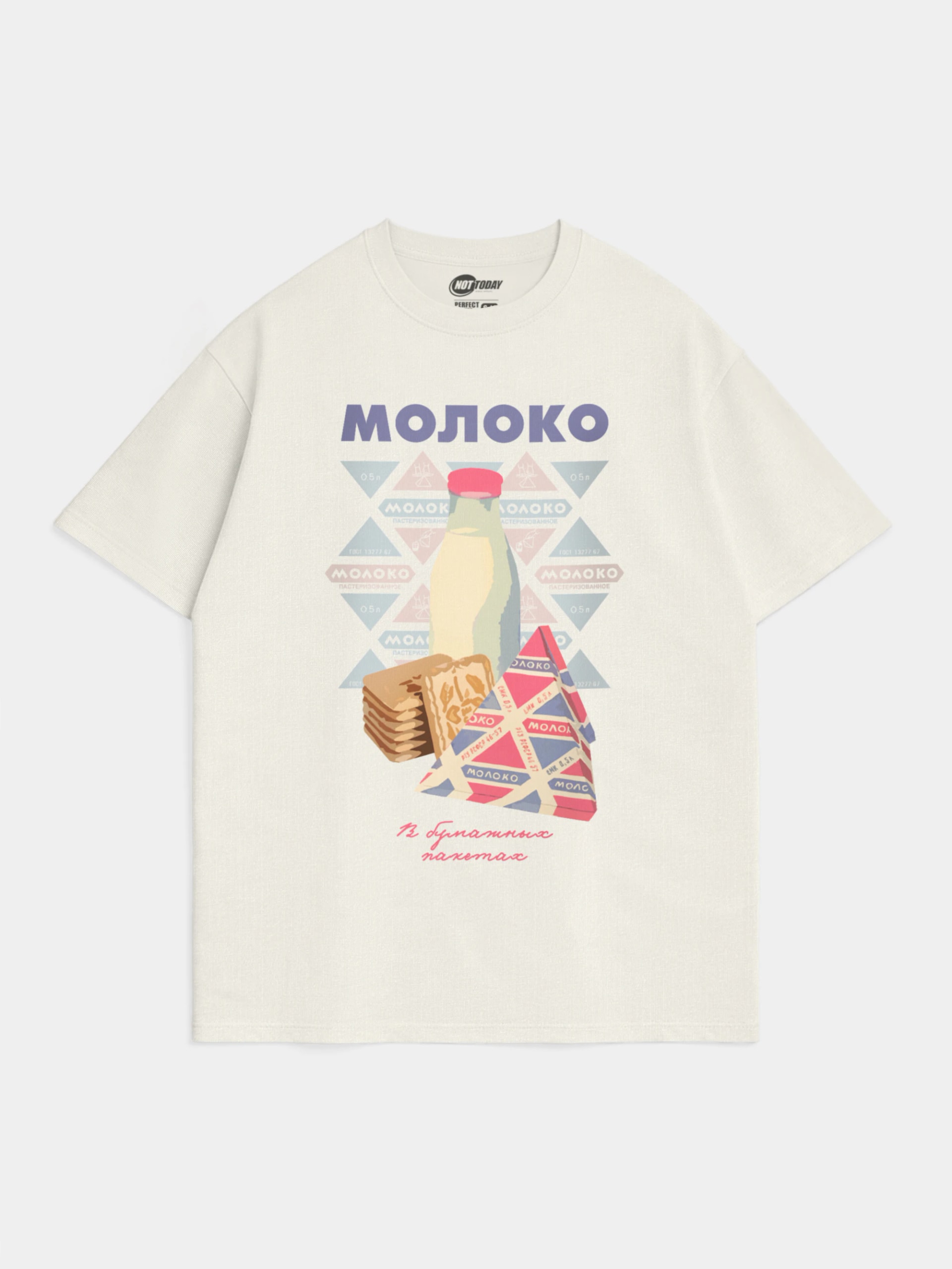 Футболка пломбир с принтом Молоко