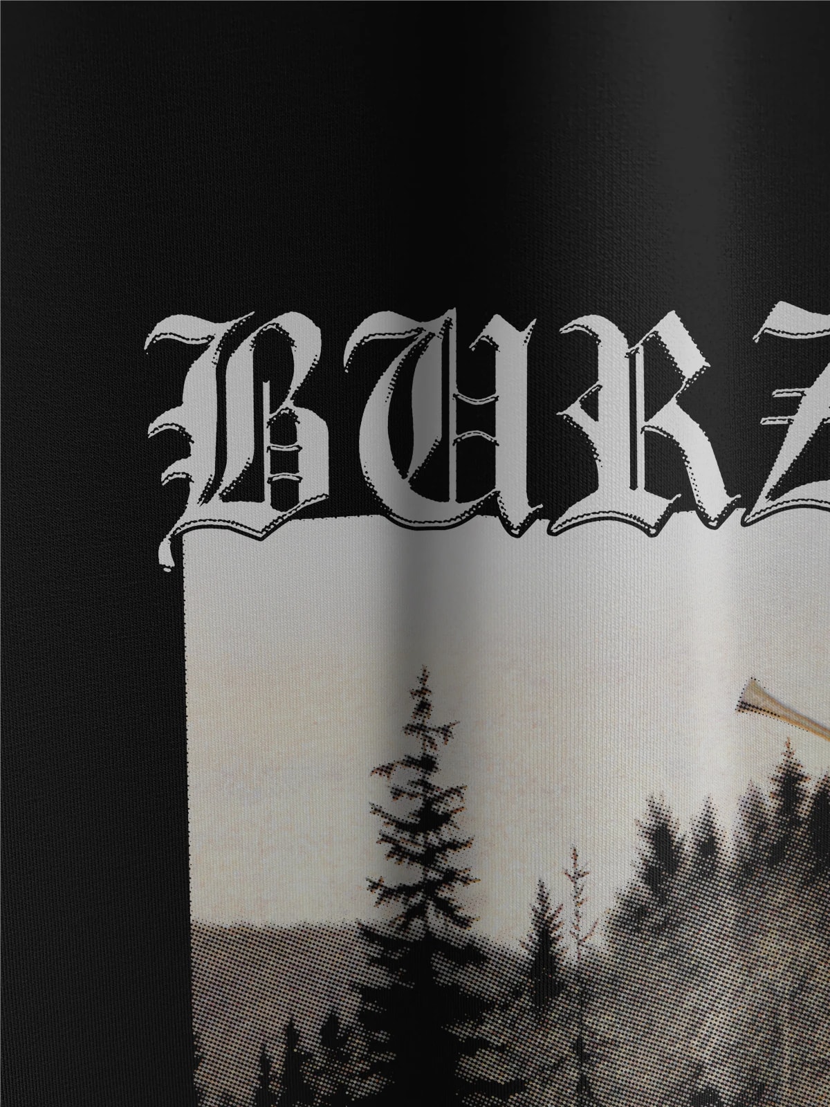Лонгслив черный с принтом Burzum