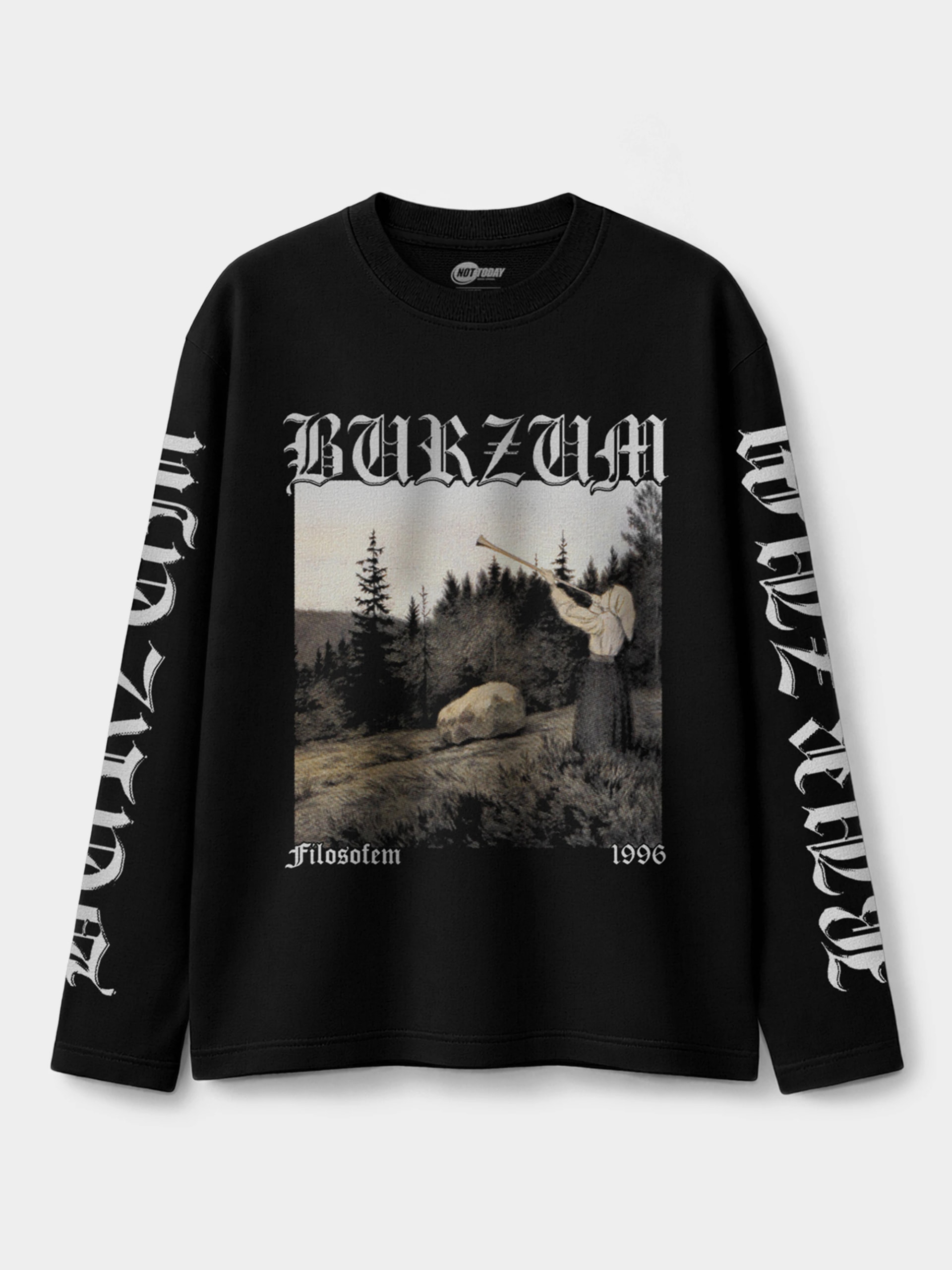 Лонгслив черный с принтом Burzum