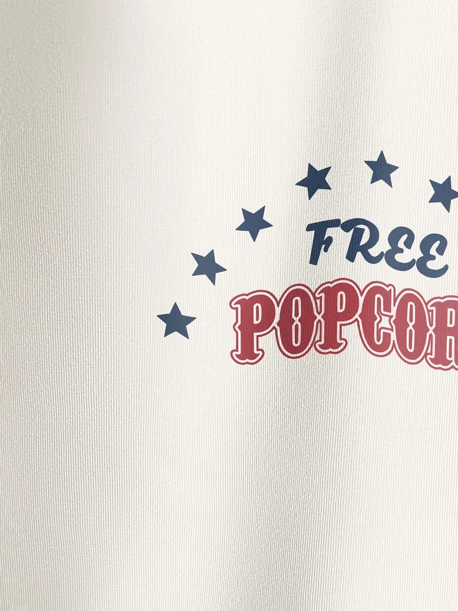 Футболка приталенная с принтом Free popcorn — фото 2