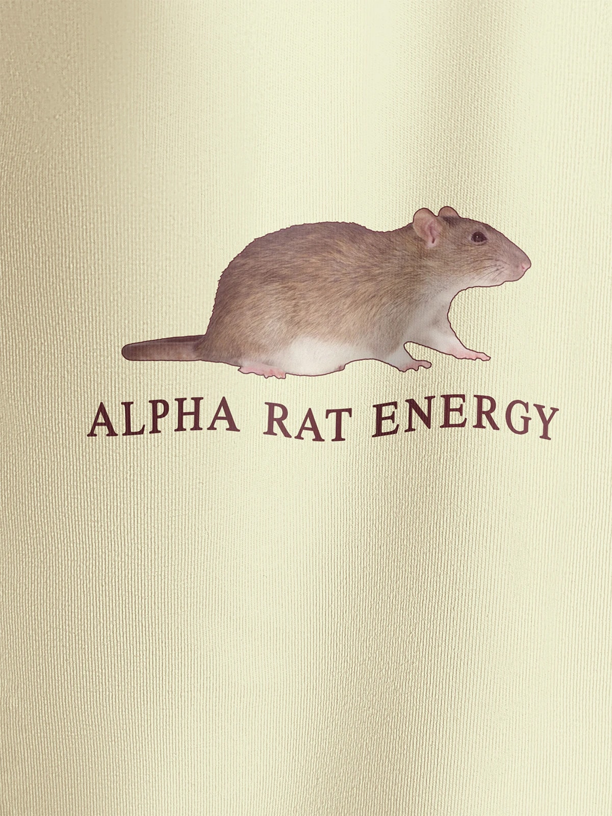 Футболка приталенная сливочная с принтом Alpha rat energy
