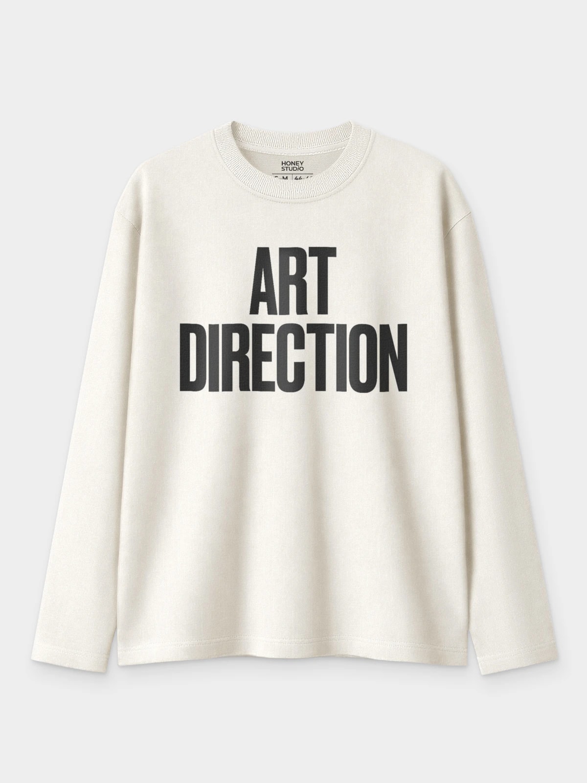 Лонгслив молочный с принтом Art Direction