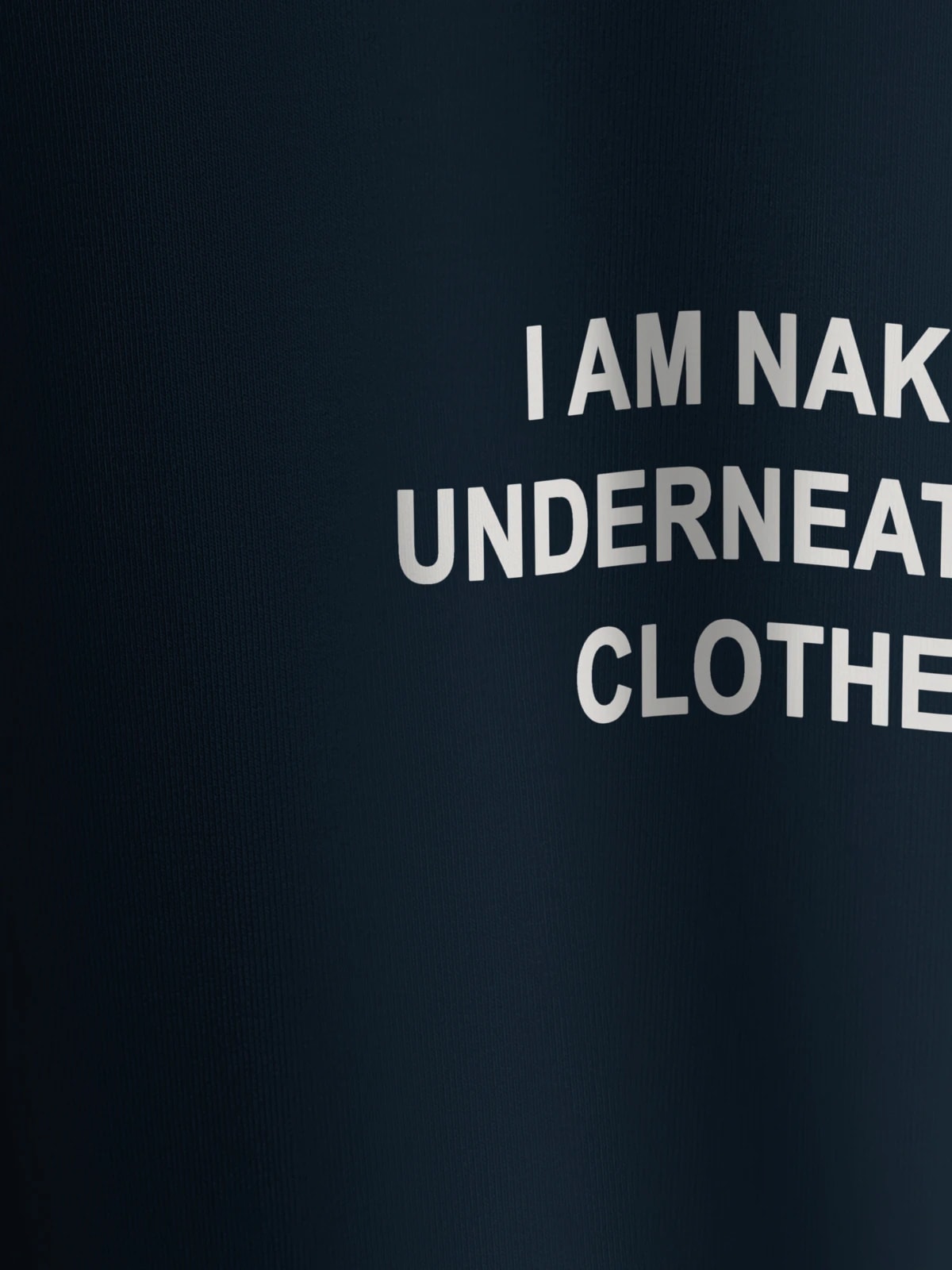 Футболка с принтом I am naked underneath my clothes