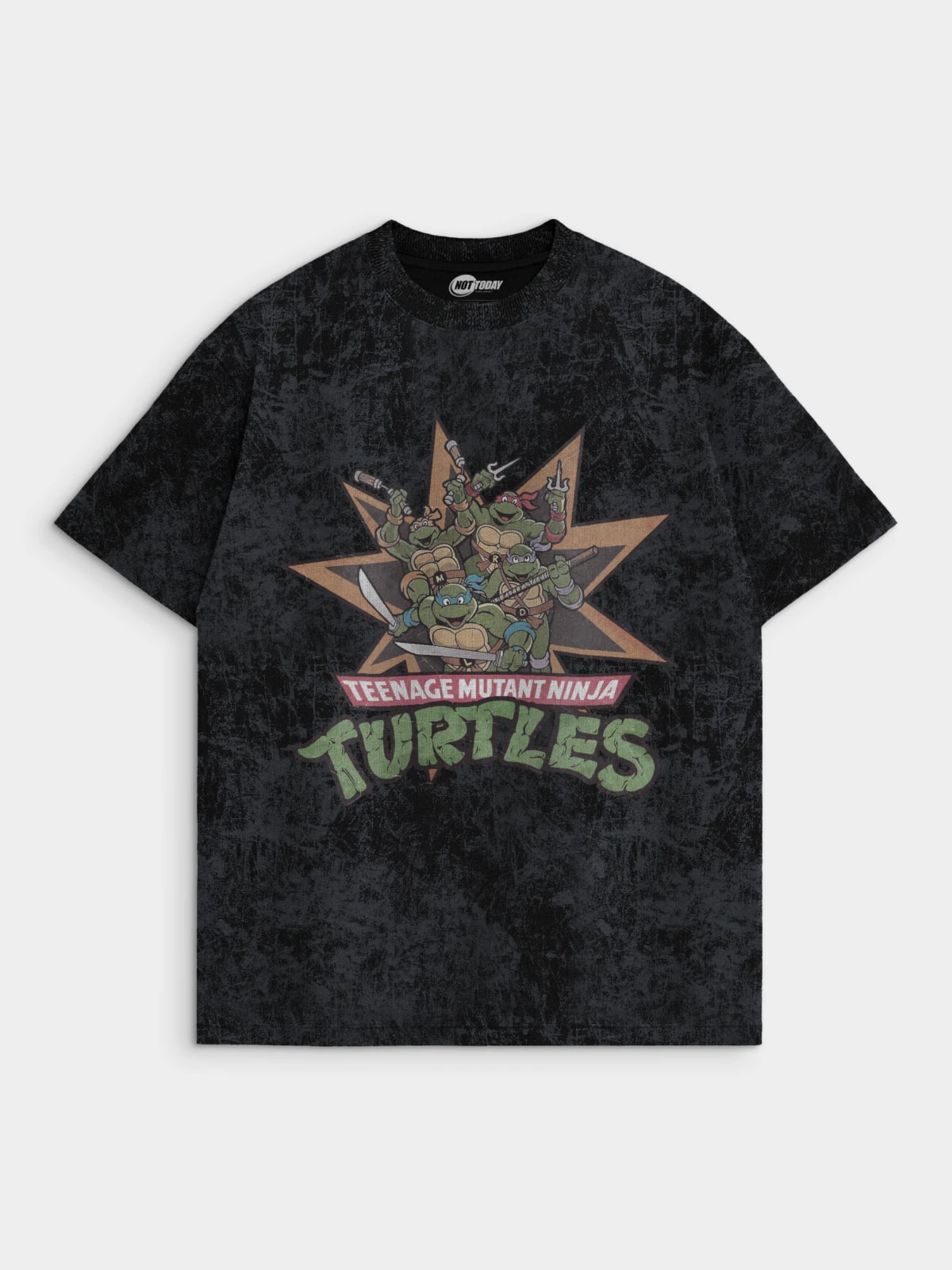 Футболка варенка темно-серая с принтом Черепашки ниндзя Turtles