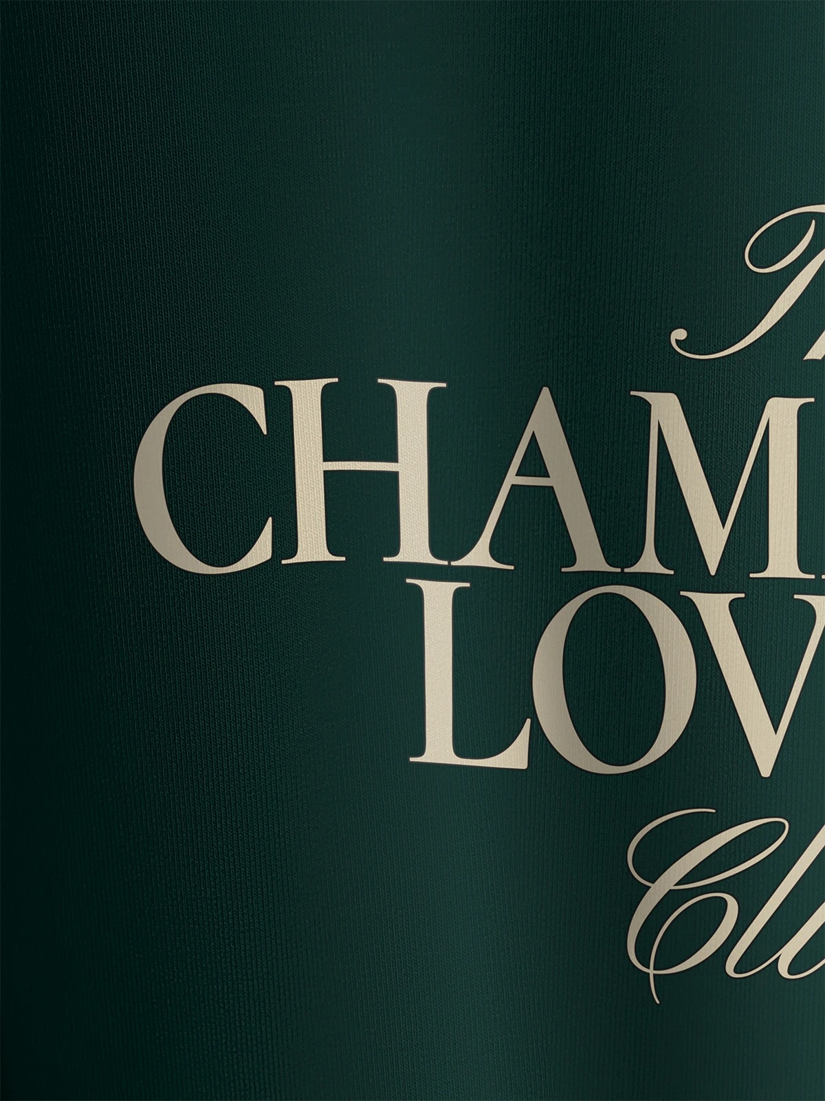 Футболка зеленая с принтом The champance lovers club