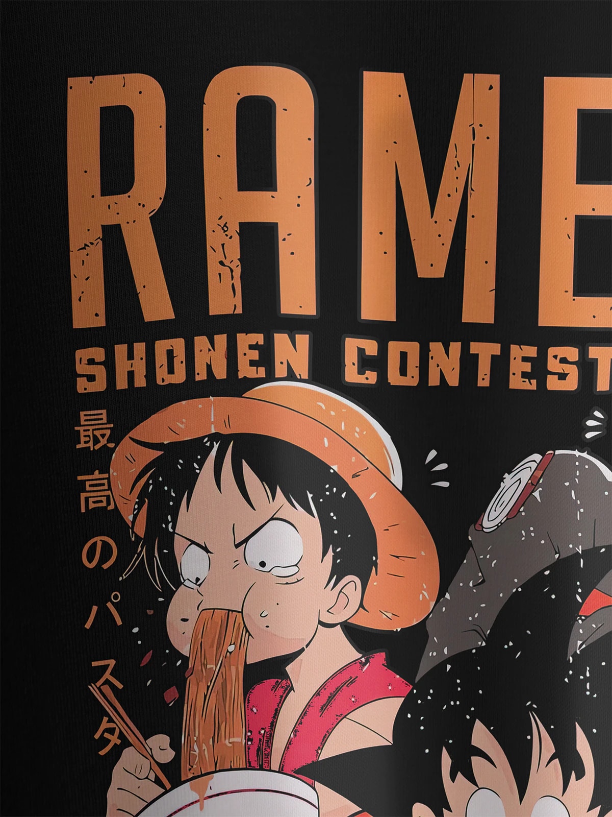 Футболка черная с принтом Ван Пис Ramen