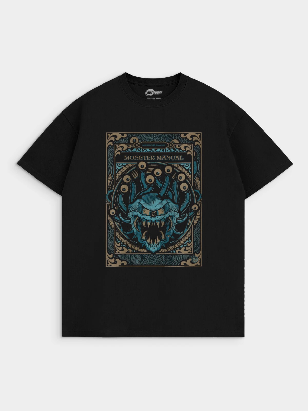 Футболка черная с принтом Dungeons & Dragons Monster manual