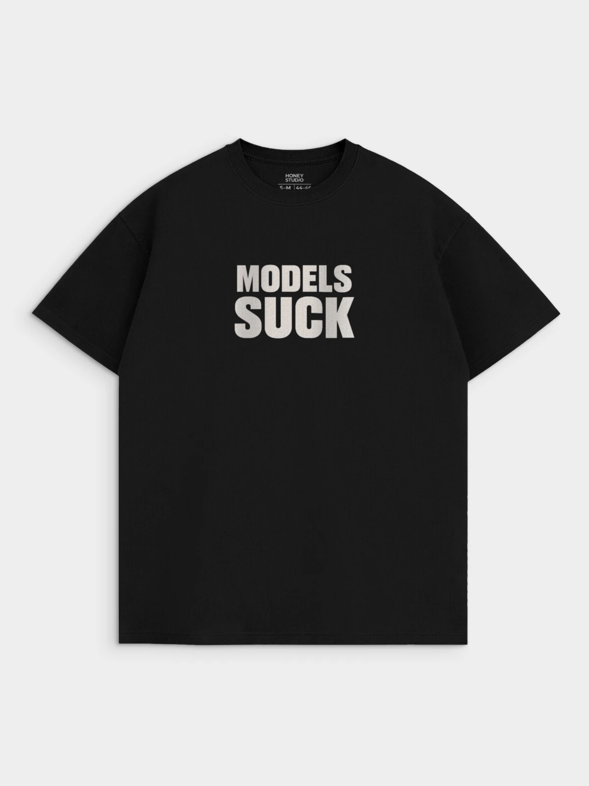 Футболка черная с принтом Models suck