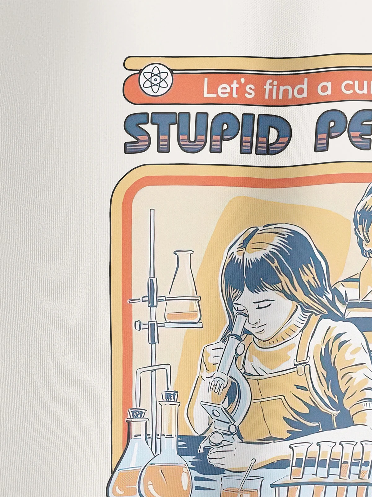 Футболка молочная с принтом Странные дети Stupid people