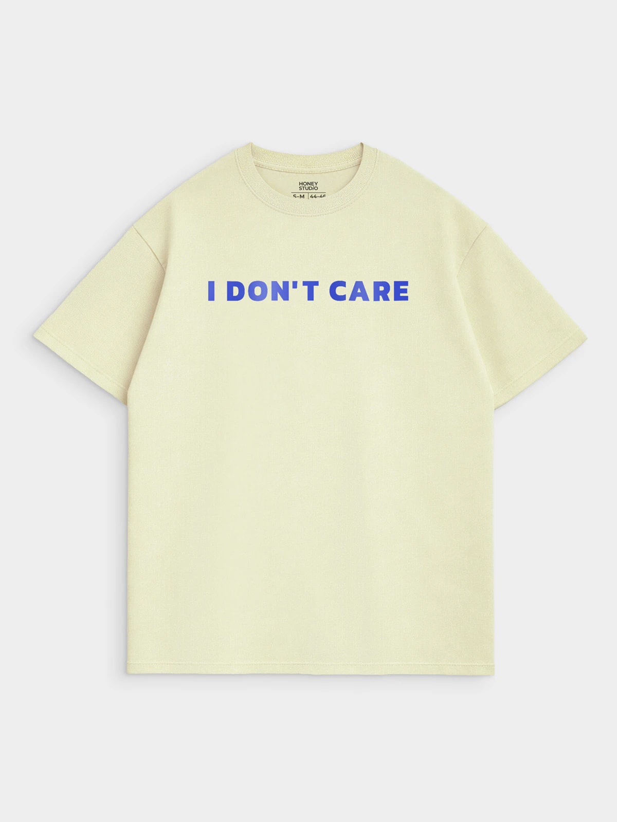 Футболка сливочная с принтом I don’t care