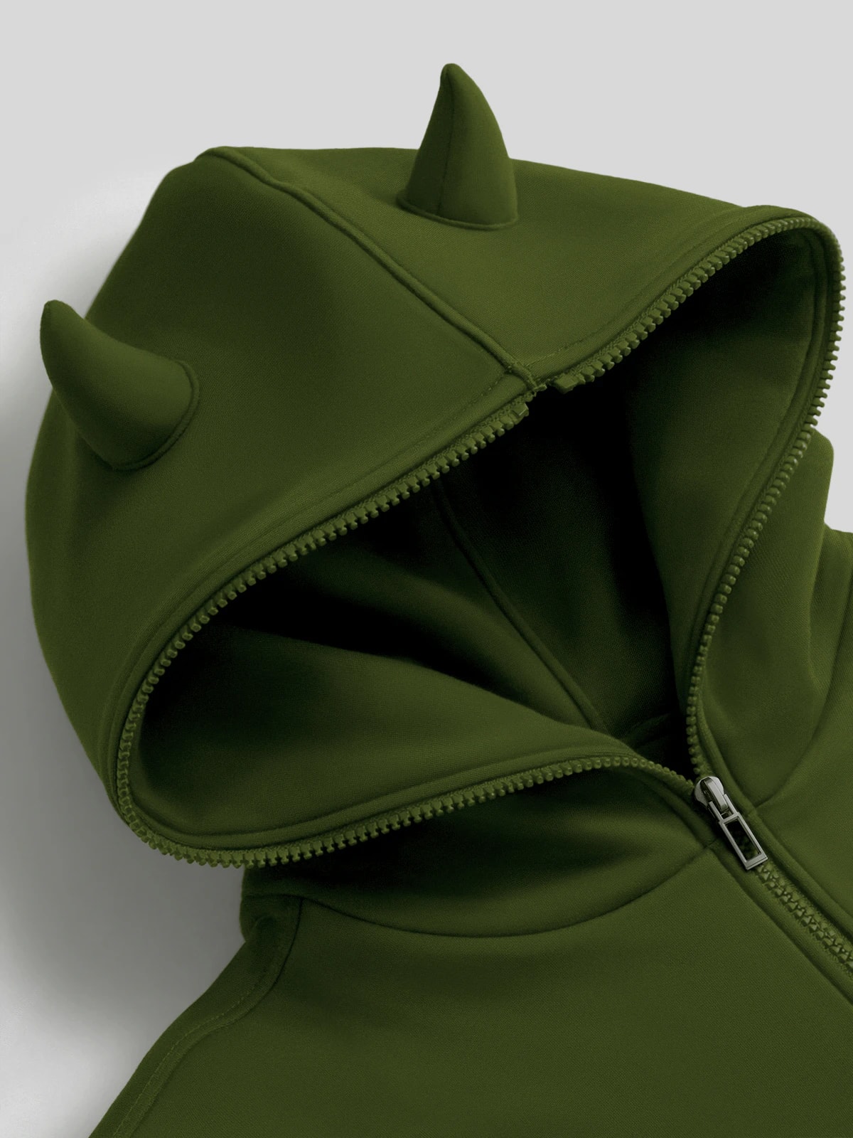 Зип худи зеленое с рожками