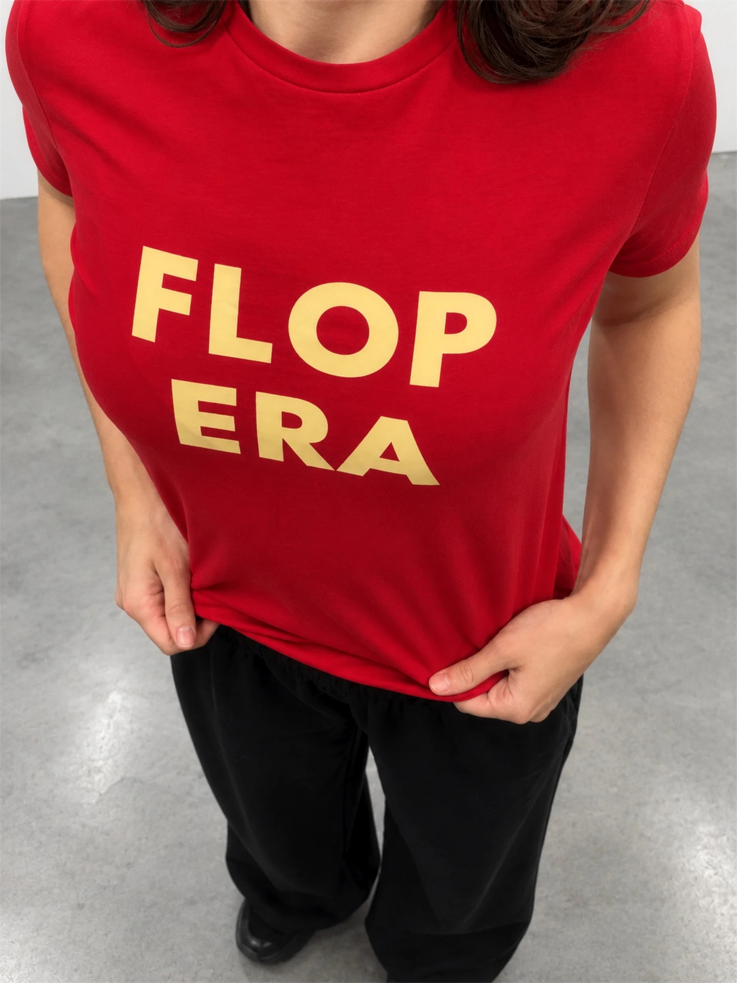 Футболка приталенная красная с принтом Flop era