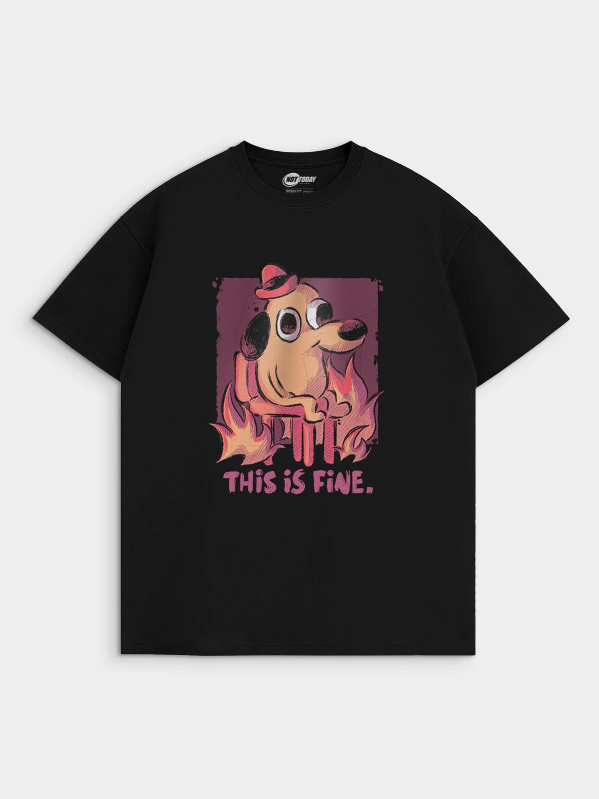Футболка с принтом This is fine — фото 1